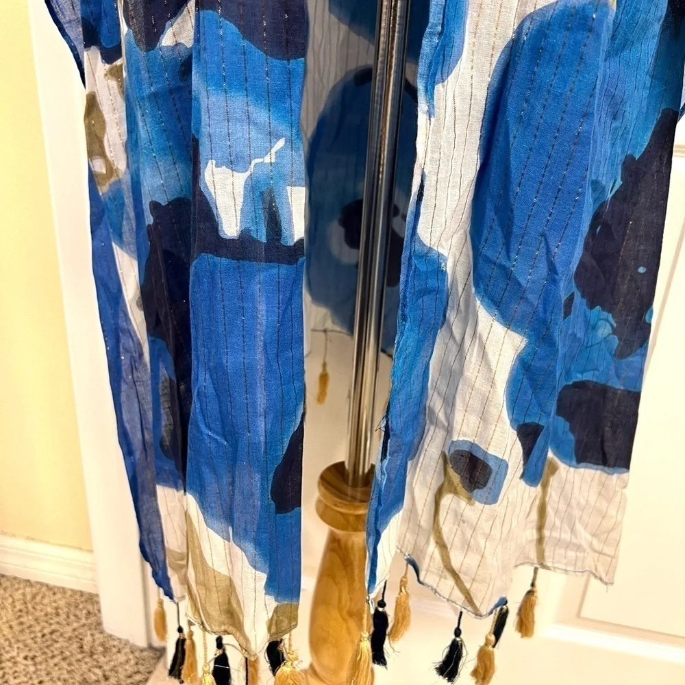 Aratta Silent Journey Kimono Duster Women One Size Floral Boho Tassel Open Front